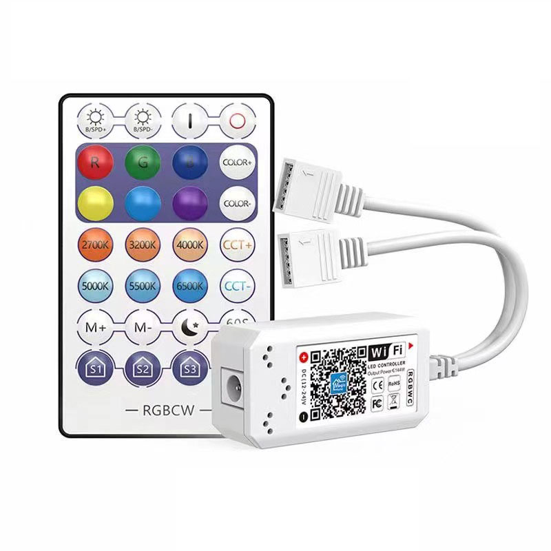 DC12-24V 28-Key RF Remote Magic Home WiFi LED RGBCW Controller For RGB+CCT LED Strip Lights